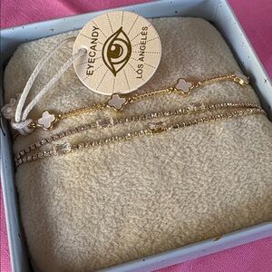 EyeCandy Gold Tone Bracelet set New